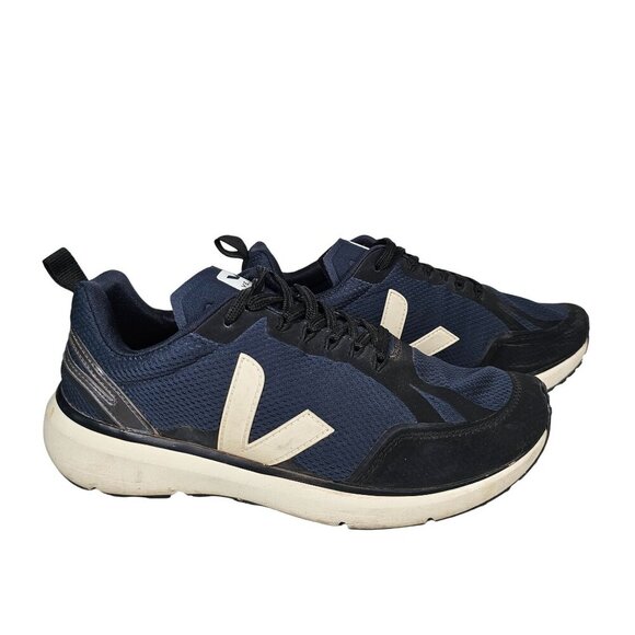 Veja Condor 2 Alveomesh Mens 8 Running Sneakers Shoes Navy Black Off-White - Picture 12 of 12